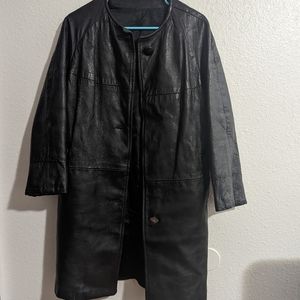 Long Leather Trench coat